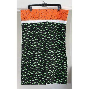 Scary Halloween Pillowcase - Green Bats, Googly Eyes - Standard